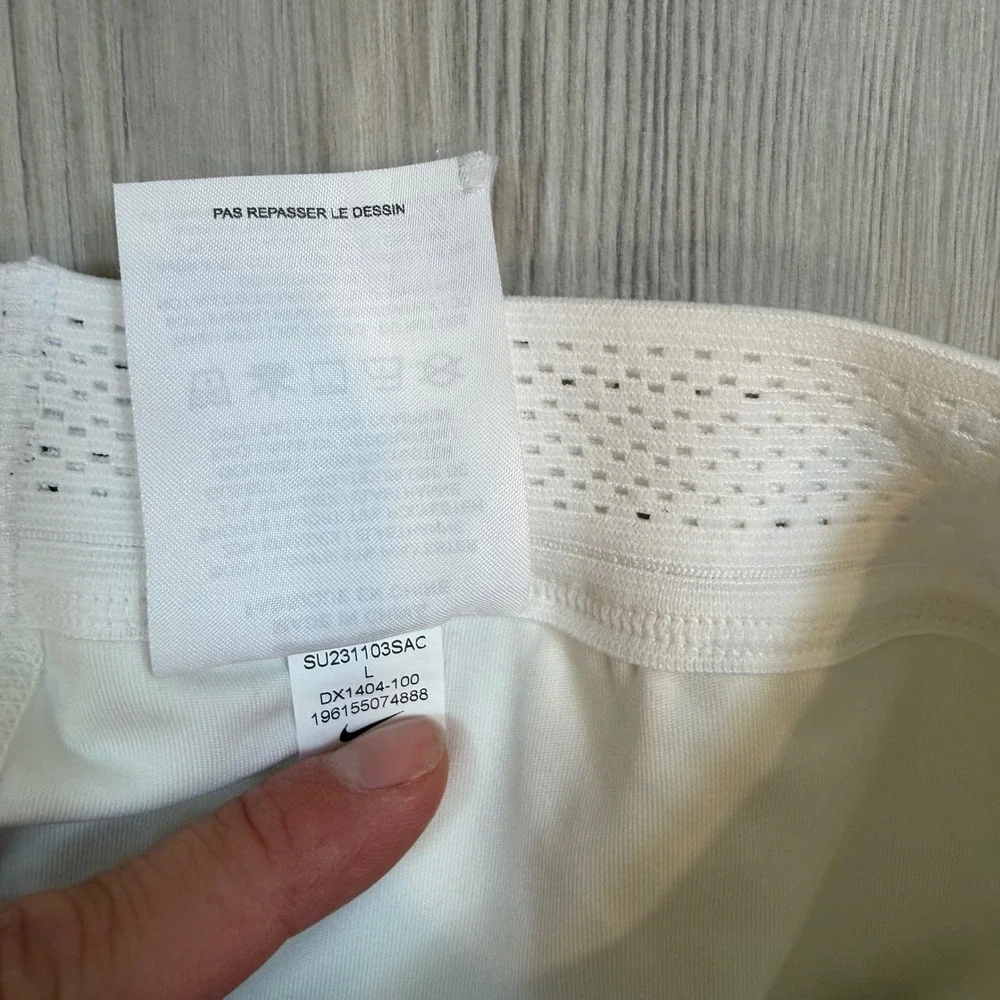 Nike DX1404-100 Dri-Fit Pleated Club Tennis Skort White Womens Large